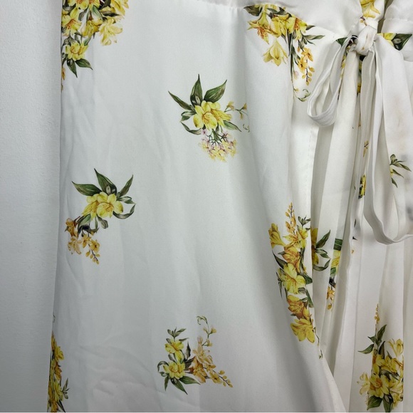 SHOW ME YOUR MUMU Andrea Wrap Dress in Sunny Side Yellow Floral Print - Picture 4 of 10